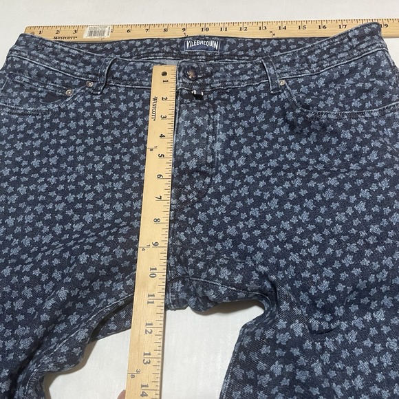 VILEBREQUIN Button Fly Trousers Italy Mens Size 36 X 36 Slim Straight AOP Navy - Picture 2 of 10